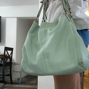 Teal coach purse